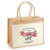 Beach Bag - PLANETEE - Jute with Pocket Les Affaires D'une Elodie d'Enfer - Cotton - 43x33 Cm - Printed In France