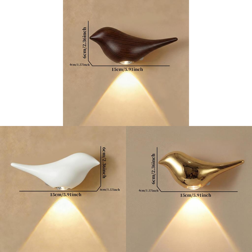 Small Bird Wall Light With Rechargeable Led Sensor For Kids Bedroom Decor