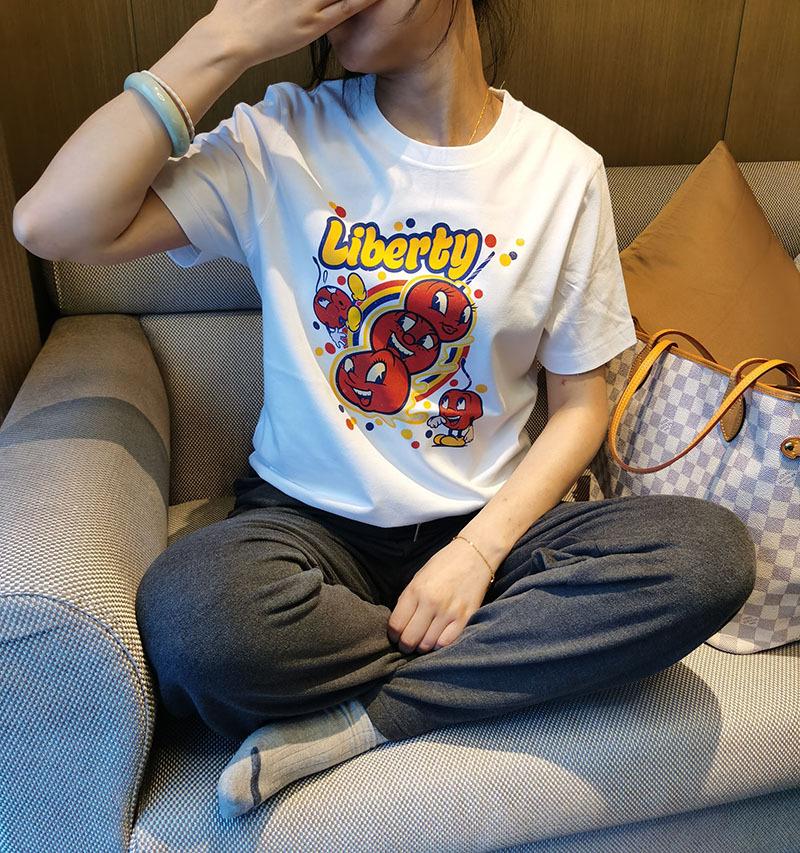 

Хлопковая одежда унисекс, свободный универсальный топ, футболка с коротким рукавом и круглым вырезом, летняя M