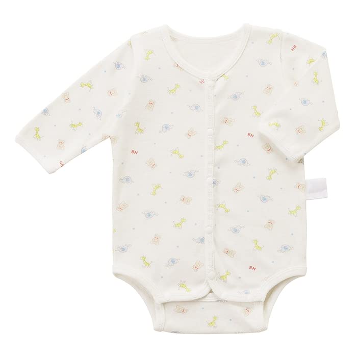 MIKI HOUSE HOT BISCUITS Kids' Long Sleeve Body Shirt, Multicolor, 60cm, 70-1525-574