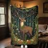 1pc Medieval cats and deer blanket, al season lightweigh Poster blanket home office outdoor nap multifunc Poster blanketional blanket
