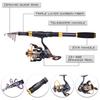 Fishing Rod Reel Combos Telescopic Fishing Pole Spinning Reel Travel Saltwater Freshwater Fishing