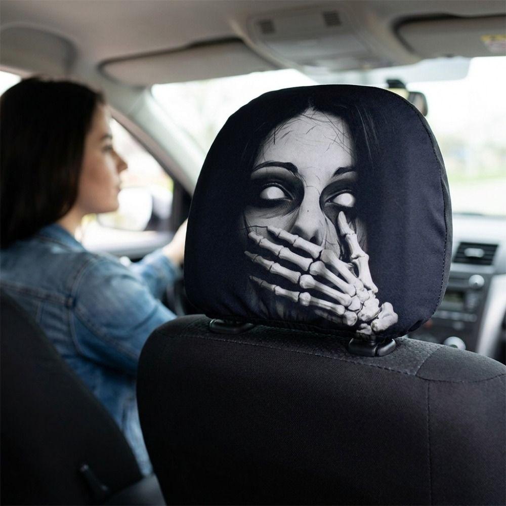 2 Stück Komfortable Halloween Auto Kopfstützenbezug Automobil Sitz Kopfstützenbezug Ganzjahresnutzung