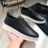 Men's Black Slip-on Skate Shoes - Round Toe, Casual, Lightweight, Flat