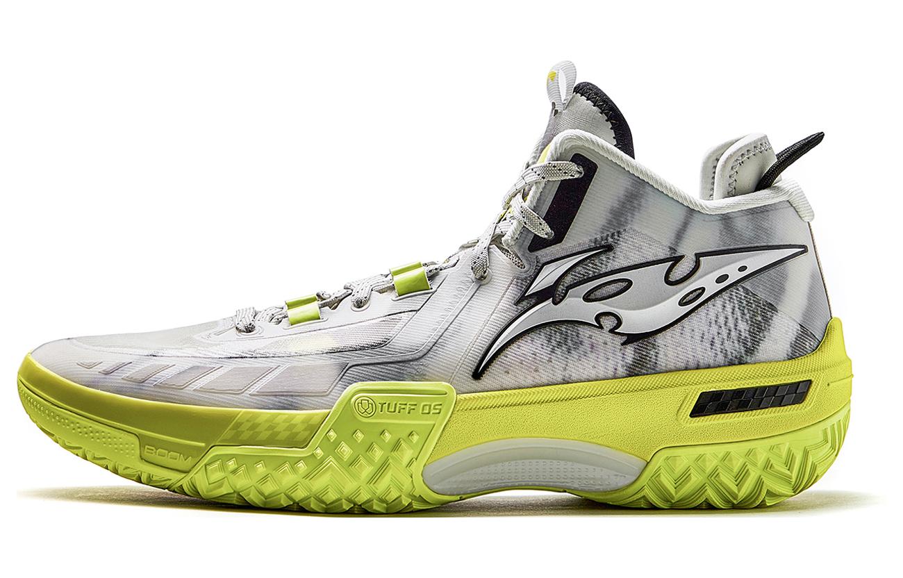 Li Ning Jie Ao, Бесшумная амортизация, Нескользящие, Износостойкие, Средняя высота, Баскетбольные кроссовки, Мужские, Светло-лаймовый, ABFT035-5 41.5