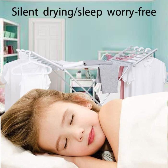 Sèche-Linge Chauffant électrique, 20 Barres ailéesSéchoir Chauffant Portable Pliable, sèche-Serviettes sur Pied pour Un A657