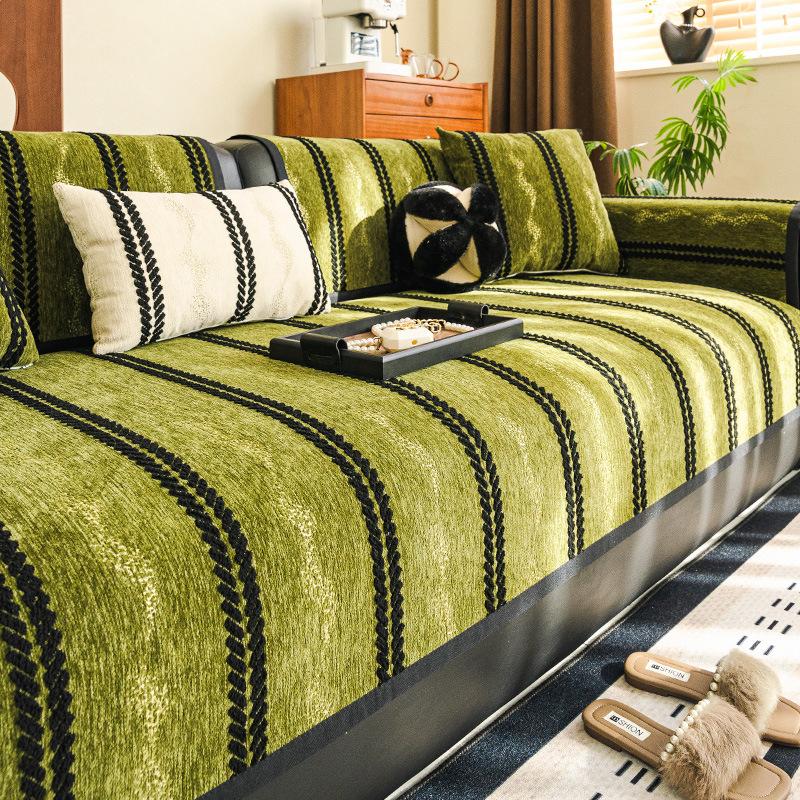 

Подушка для дивана из шенилла класса люкс, универсальная для всех сезонов, новая подушка для сиденья, нескользящий кожаный чехол для дивана, накидка 70*120cm