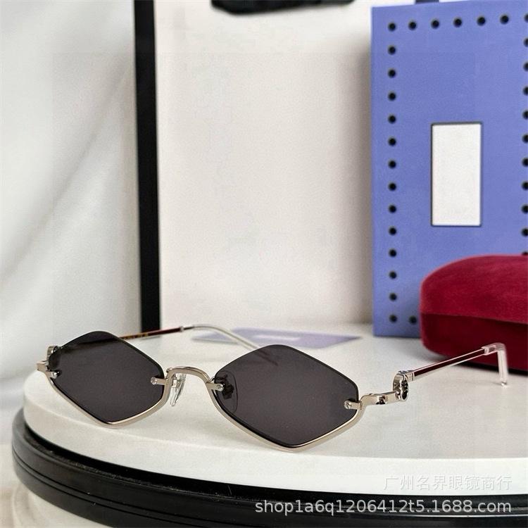 Luxury designer half-frame retro sunglasses, prismatic sunglasses, men's and women's European and American trend retro glasses S