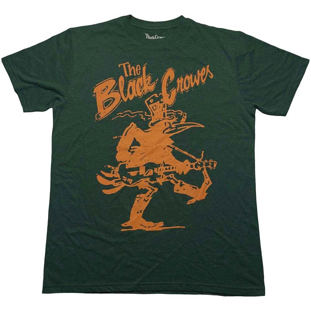 Men s Black Crowes Crowe Guitar T-shirt Medium Green 4XL