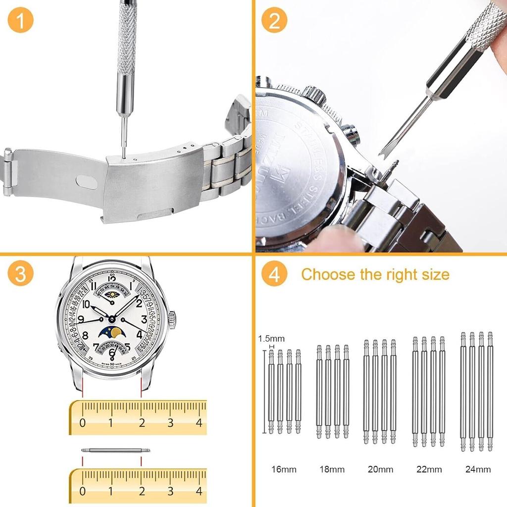 39pcs/set Watch Link Removal Tool, Watch Band Tool Kit,Repair Kit For Watch Bracelet Adjustment And Replacement,With User Manual