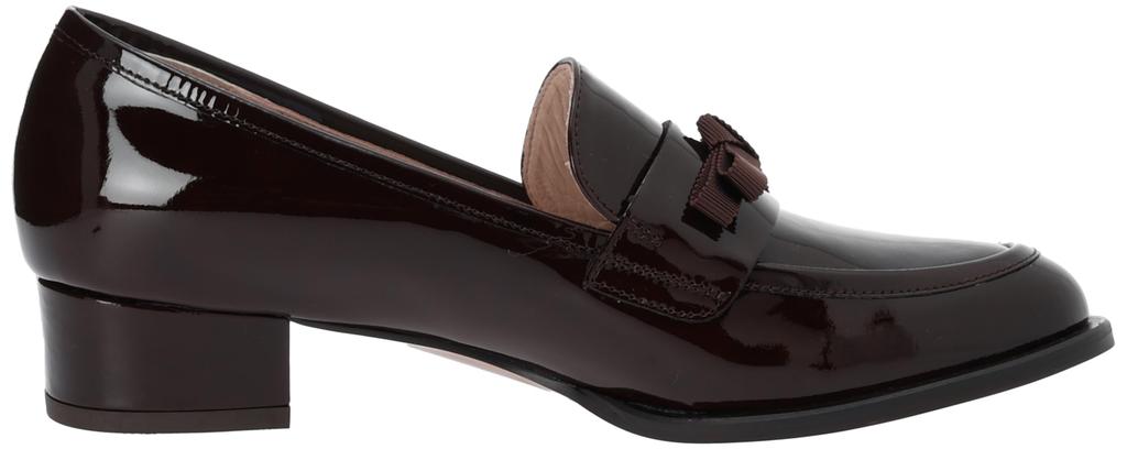 Lanvin en Bleu Ribbon Motif Size Dark Brown Size E Women's Loafers, 2783, Enamel, 24.0 cm,