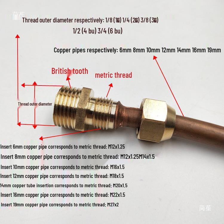 4-Point External Threaded Trumpet Mouth Air Conditioning Pipe Connector