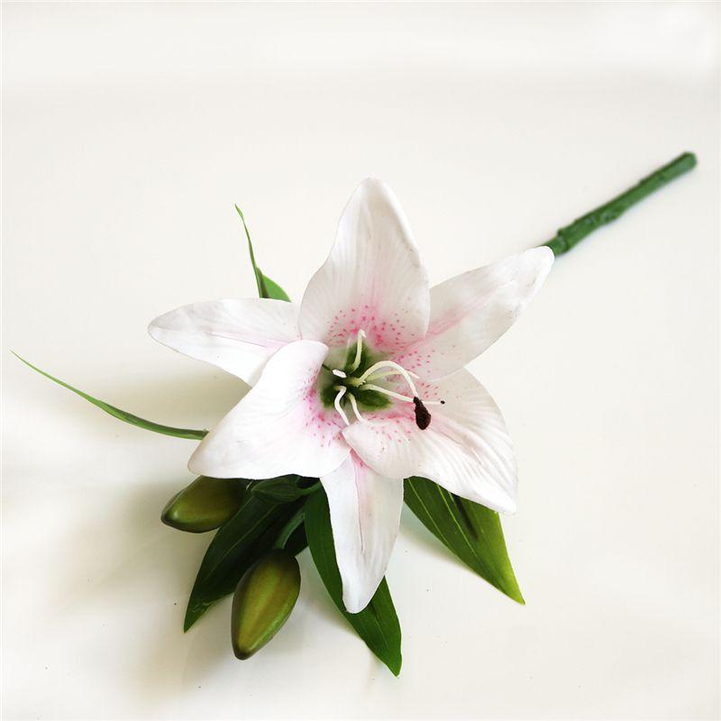 

Touch Real 38cm Artificial Lily Millet Fake Flower Bunch Spray Wedding Decor светло-розовый