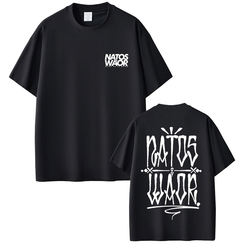 Rapper NATOS WAOR New Album 2025 Tshirt Unisex Women Hip Hop Fashion Vintage Short Sleeve T Shirts High Quality Cotton Tshirts