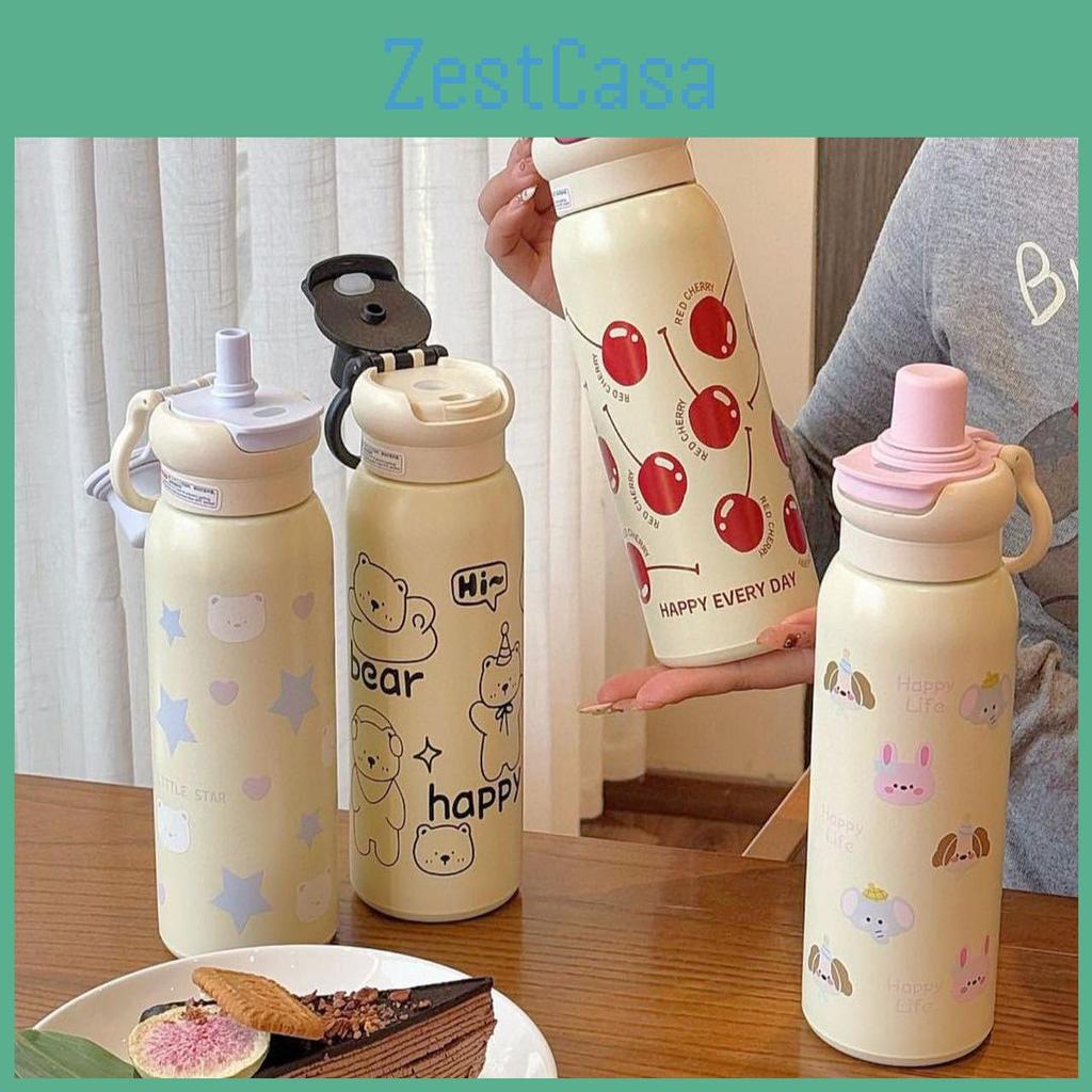 Cute Pink Bunny Ceramic Travel Mug With 316 Stainless Steel Inner For Office And Outdoor Use