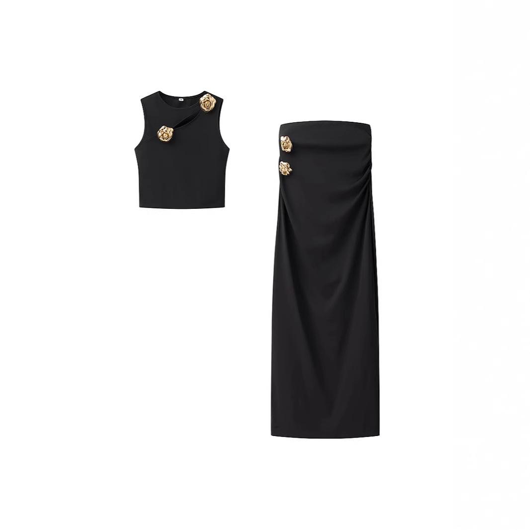 

Women s High Waist A-Line Black Midi Skirt - Slimming Autumn/Winter Fashion Small