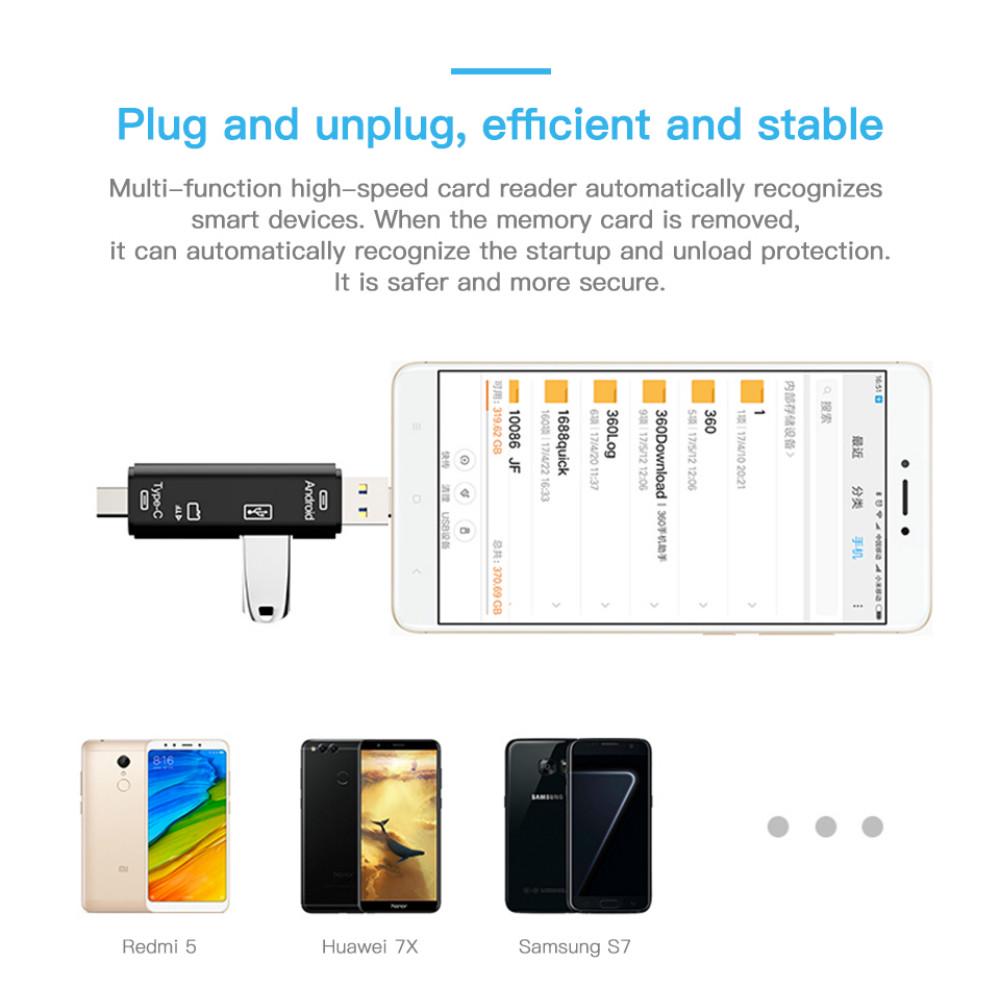 Type C&MicroUSB & USB 3 In 1 OTG Card Reader High-speed Universal OTG TF/USB for Android Computer Extension Headers