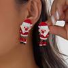 Handmade Polymer Clay Santa Claus Dangle Earrings For Women Cute 3D Cartoon Santa Drop Earring New Year Party Holiday Jewelry