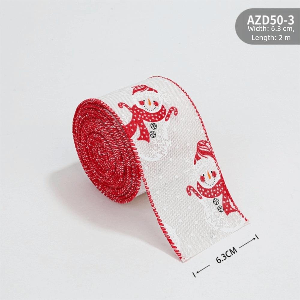 Wstążka materiałowa spiralna 2m Imitacja lnu Wstążka na choinkę Dekoracja choinkowa