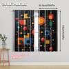 2pcs   2D flat printing Curtain abstract geometric Durable 100% Polyester Fabric  Without Electricity Spring Party & Holiday Decor
