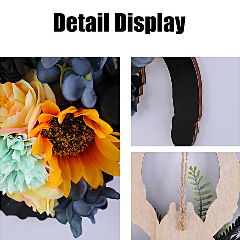 Halloween Wall Hanging For Front Door Simulated Spider Decorative Silk Flowers Home Garden Party Decoration