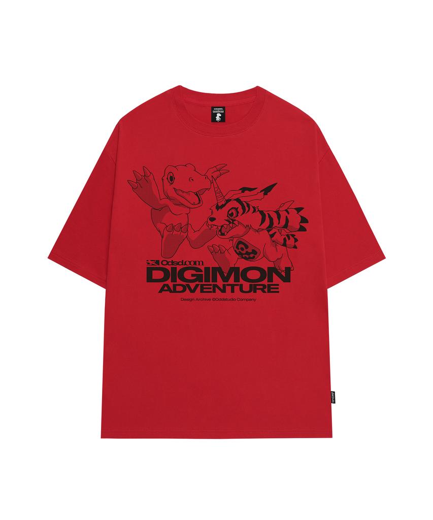 ODDSTUDIO [Digimon Adventure] Agumon & Gabumon Overfit T-Shirt - 2 Colors