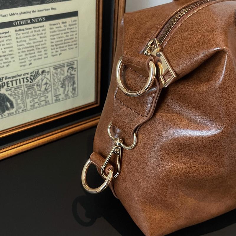 Modische Damen-Lederhandtasche Vintage Boston Boston-Tasche Umhängetasche mit abnehmbarem Riemen Geeignet für Arbeit, Einkaufen und Reisen
