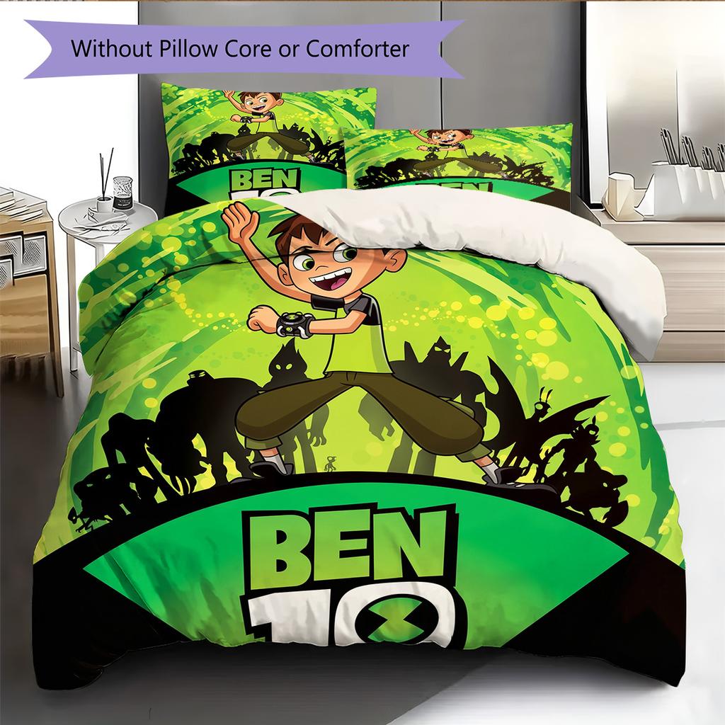 Ben 10  Pattern Bedding Quilt Set  Home Decoration  Gift (1 * duvet cover + 2 * pillowcase  without core)