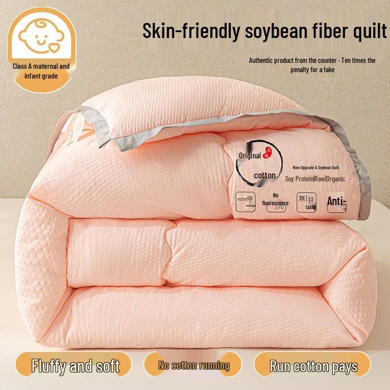 Thickened Warm Cotton-Soy Quilt for All Seasons - Single & Double Dorm Bedding
