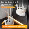 White Swan 3-in-1 Toilet Brush Wall Hanging Household No Dead Ends Toilet Brush Set Toilet Brush Cleaning Bathroom Accessories