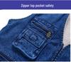 Herren-Jeans-Weste mit Baumwoll-Fleece-Futter - Große Größen, Warm, Mehrere Taschen, Herbst/Winter Freizeit-Weste