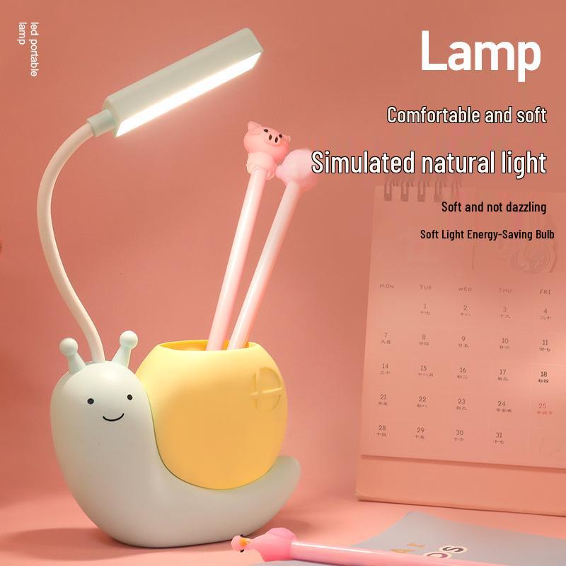 Cartoon Snail USB Folding Desk Lamp - Eye Protection Study and Bedroom Night Light