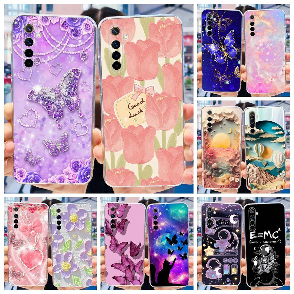 For OPPO Realme 6 Pro Case Fashion Flower Clear Soft Silicone Back Cover For Realme6 Realme 6 Pro 6S 6i 6Pro Realme6s Phone Case