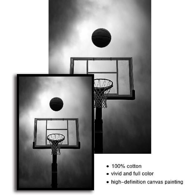 Basketball Canvas Wall Art Pirational Sport Theme Painting Picture Wall Decor Black White Basketball Motivational Quotes Poster Print Artwork for
