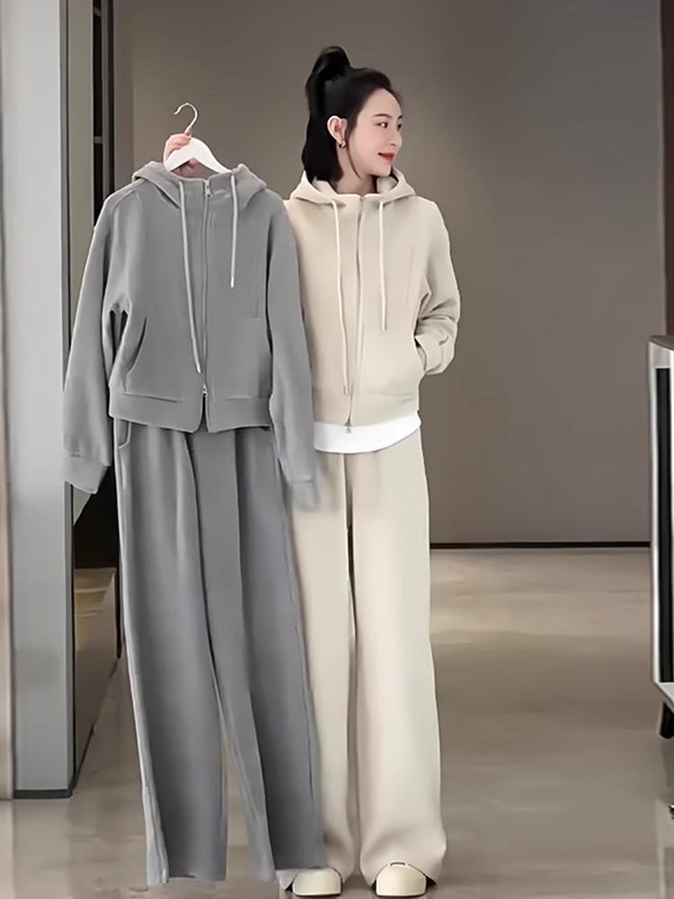 

Батал Осень и Зима Новая Мода Повседневный Спортивный Костюм Толстовка с Капюшоном Брюки Клеш Набор из Двух Предметов Интернет-Знаменитость 5XL серый