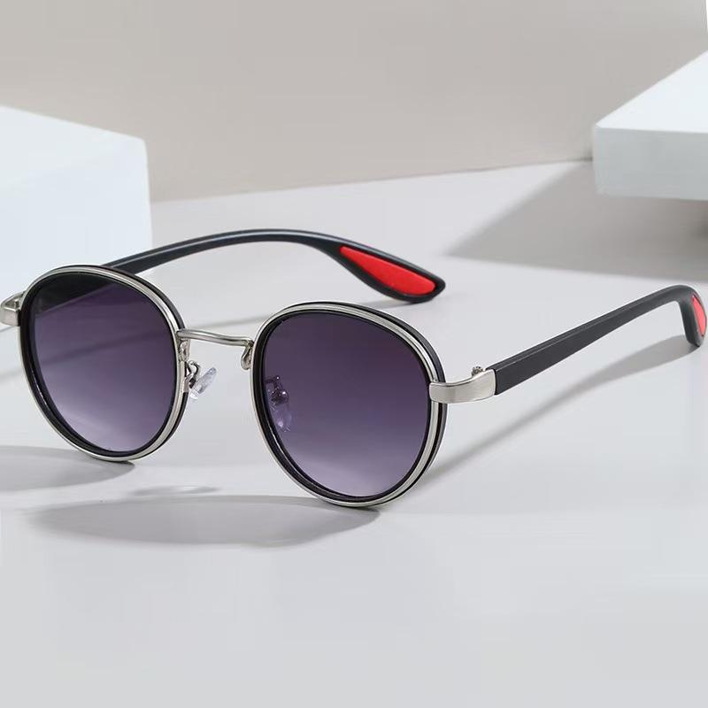 

Men s Retro Punk TR Round Frame Sunglasses - European & American Style