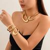 Luxury Geometric Twisted Open Bangles Exaggerated Heavy Cuff Bracelet  Party Jewelry