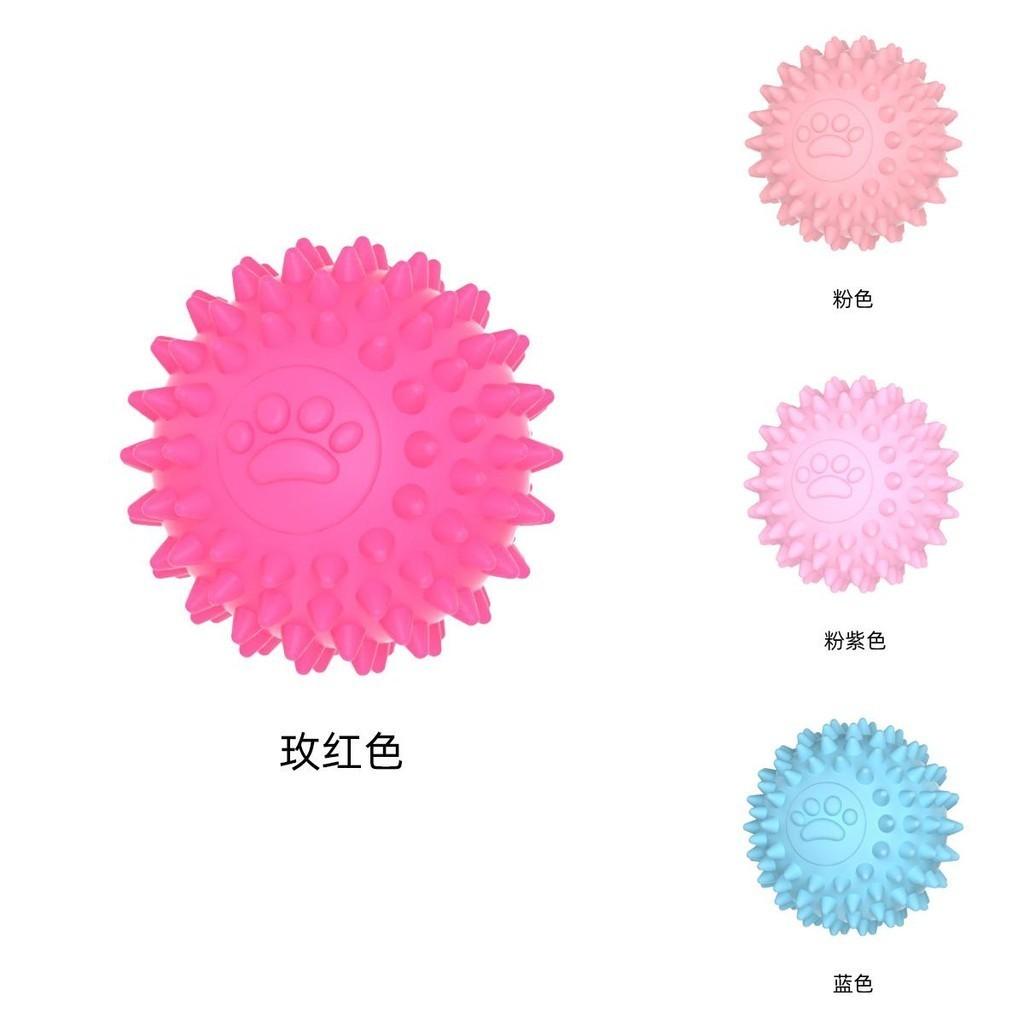Interactive Dog Toy Ball Long-lasting Tpr Paw Print Ball For Chewing And Teeth Cleaning Assorted Colors Medium Size 35g