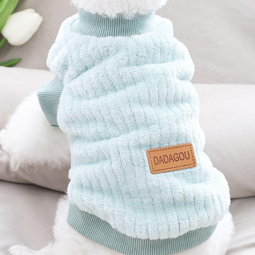 Warm Dog Sweater Plush Pet Clothes Bulldogs Dog Cat Winter Pullovers  for Small Medium Dog