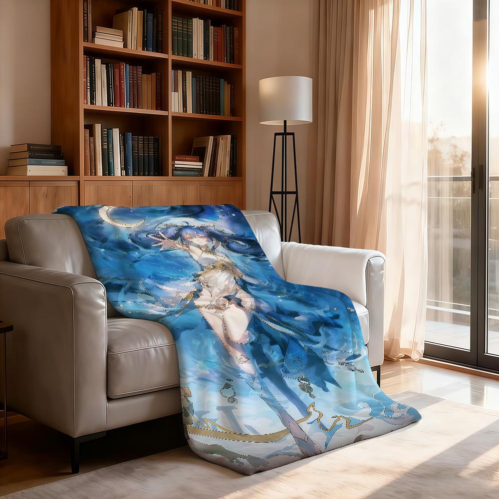 Game W Wuthering W WaveS I IUNO Blanket For Soft Throw Blanket for Picnic Bed Sofa Home Bedroom Cozy Warm Comfortable