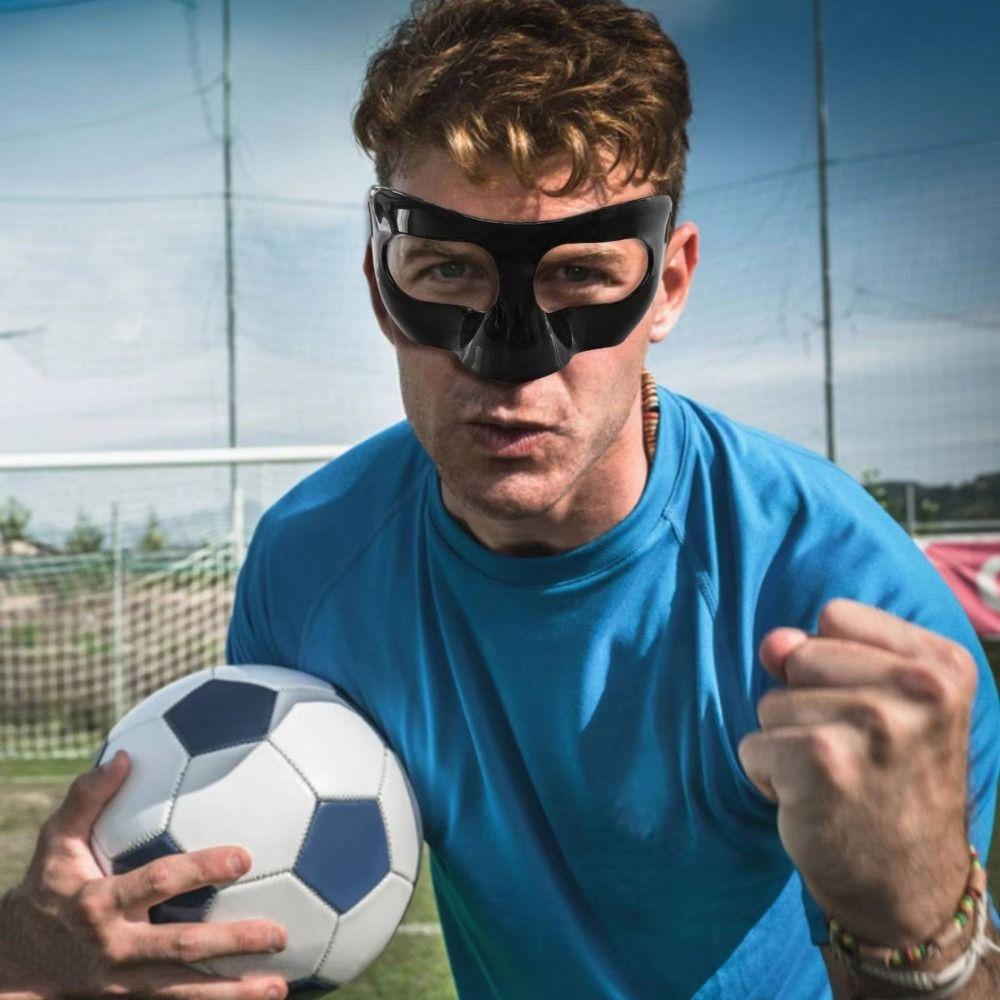 Elastic Strap Basketball Face Mask Black/Clear Nose Protector  Basketball Sports