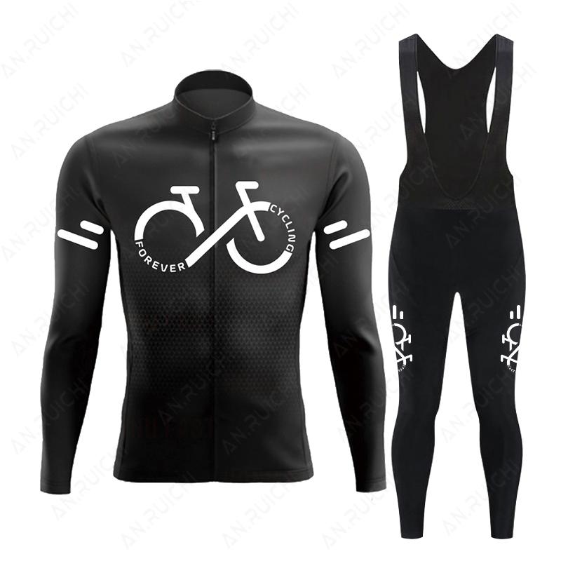 Fluorescent Color  Long Sleeve Cycling Clothing MTB Bike Uniform Maillot Ropa Ciclismo Men Bicycle Wear 2026 Autumn Breathable Cycling Suit Set