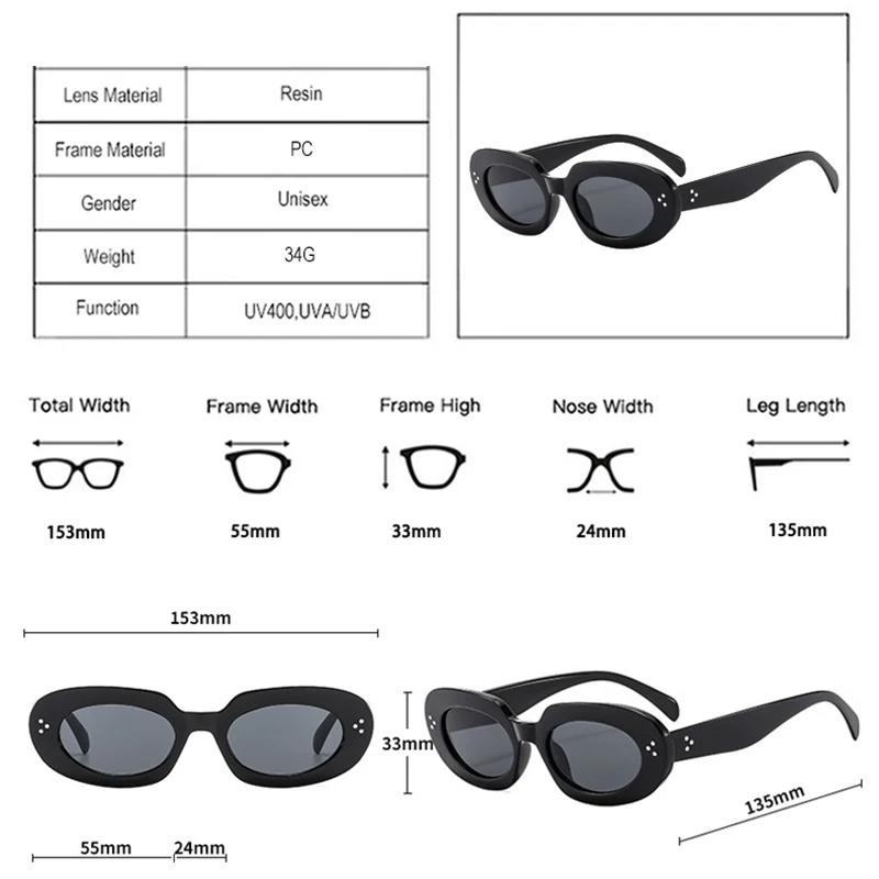  New Oval Women Fashion Sunglasses Shades UV400 Retro Punk Rivets Men Sun Glasses