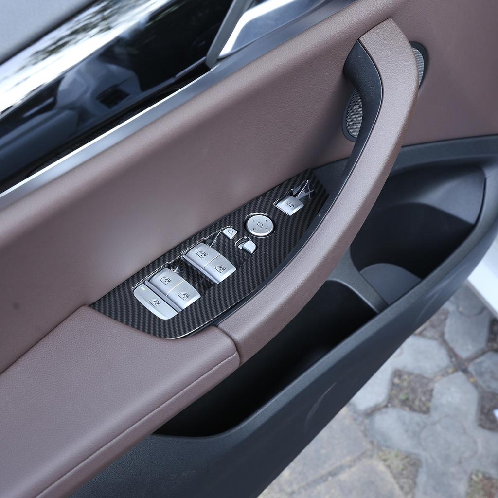 For BMW X3 X4 G01 G02 2018-2022 ABS Carbon Fiber Car Window Lift Decoration Frame Cover Trim Sticker Car Accessories