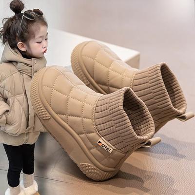 Children's Velvet Cotton Shoes Winter New Style Girls' Socks Boots Boys' Cotton Boots