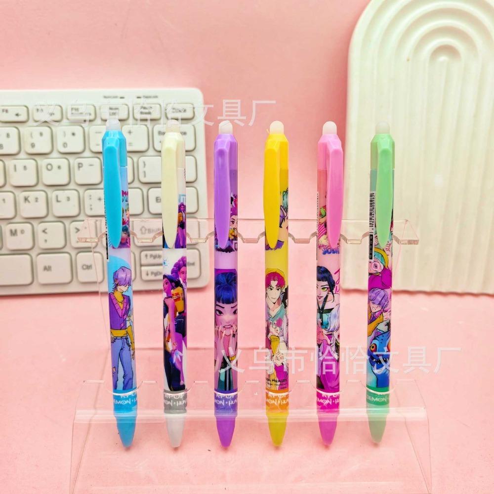 12 Stück -Kpop Demon Hunters Hitzeauslöschbare Stifte Stift zum Markieren von Stoffen Stoffmarker Keine Geisterlinien Schwarz 0,5 mm-