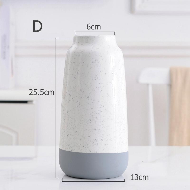 1pc Multicolor Ceramic Vase with Rope Design White Grey Flower Vase Home Decoration Flower Container Pot
