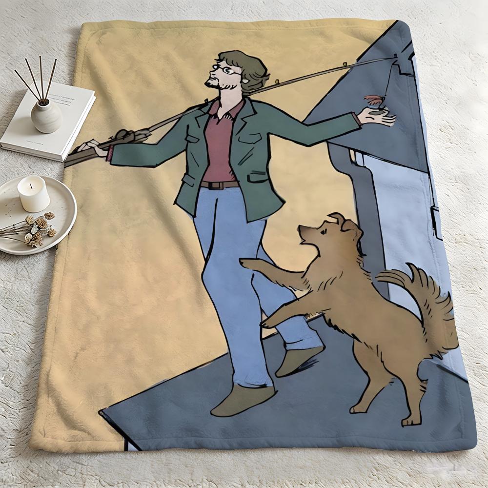 drama H-Hannibal-l Throw Warm Soft Flannel Blanket, Multi-use for Sofa Bed Camping Travel Nap