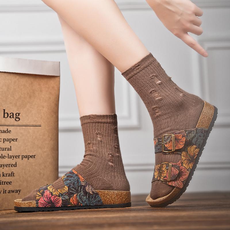 Women'S Cork Slip-On Casual Comfortable Fashionable Women'S Summer Slip-On Shoes Rubber Sole Women With Cork Footbed Flip Flops
