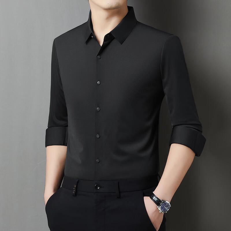 Romon Men s Silk Blend Long-Sleeve Casual Shirt 130